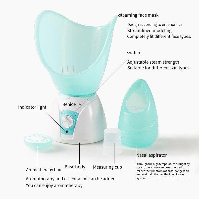 Facial hydrating steamer, nose inhaler, hot mist steamer, nasal care home steam face machine, hydrating device, atomizer