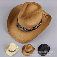 Металлическая этикетка с орлом Западная ковбойская шляпа AliExpress Amazon Фестиваль внешней торговли Представление Солнцезащитный козырек Солнцезащитная шляпа Джазовая шляпа
