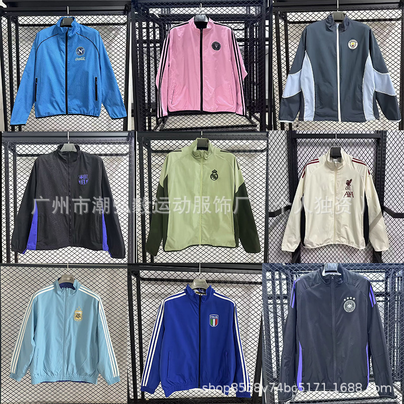 Wholesale Windbreaker Popular Football Appearance Clothing Sports Casual Windbreaker Jacket M-U German Real Madrid Arsenal Wholesale Windbreaker Popular Football Appearance Clothing Sports Casual Windbreaker Jacket M-U German Real Madrid Arsenal