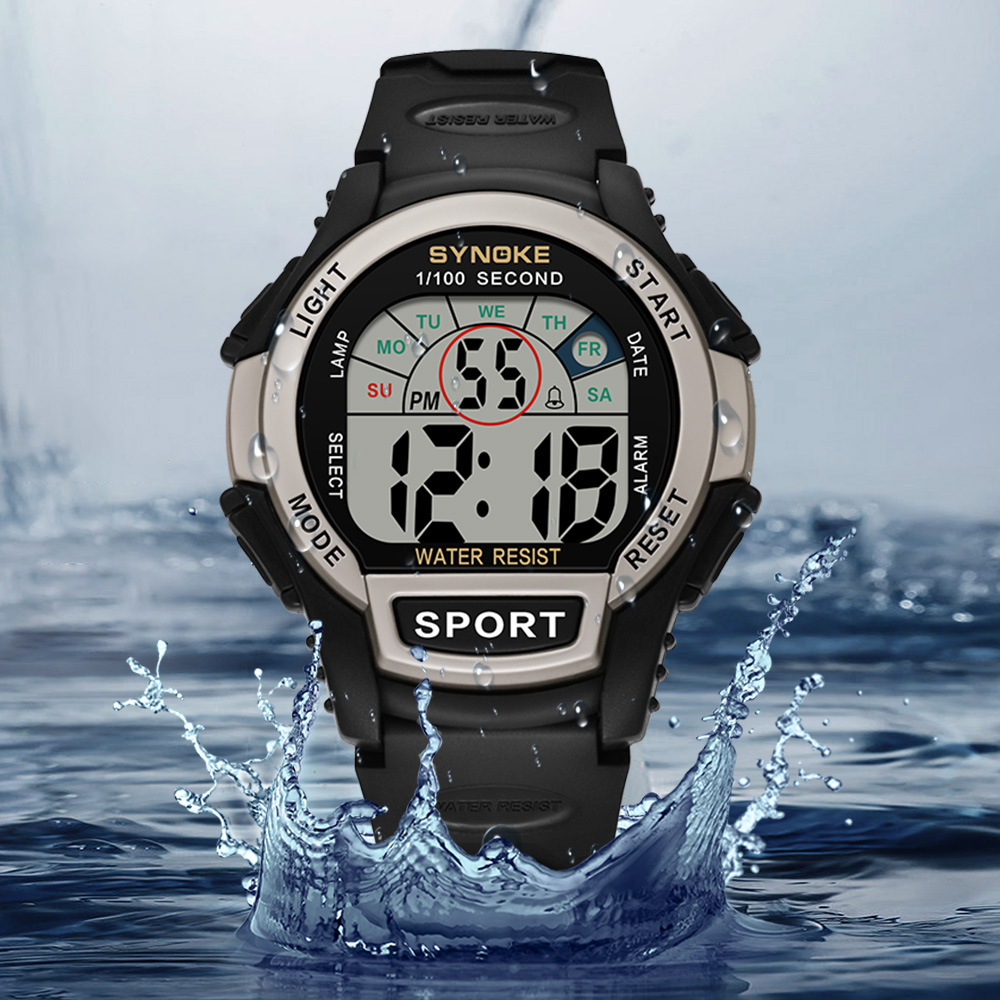 新品男士运动电子表防水登山时尚学生夜光手表多功能新款青少年