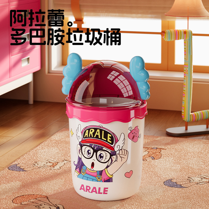 Cartoon Trash Can for Home Use, with Lid, Sealed Bin, Cute Design for Children's Bedroom, Living Room, Kitchen Cleaning Bin Cartoon Trash Can for Home Use, with Lid, Sealed Bin, Cute Design for Children's Bedroom, Living Room, Kitchen Cleaning Bin