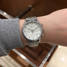 新款男表六针计时功能男士帅气精钢蝴蝶双按扣质感腕表批发