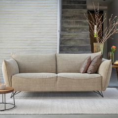 北歐輕奢簡約皮質躺椅沙發意式布藝客廳三人沙發商務會客廳大沙發