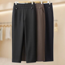 中年妈妈春夏长裤子女春秋款大码宽松直筒高腰西裤50岁中老年女裤