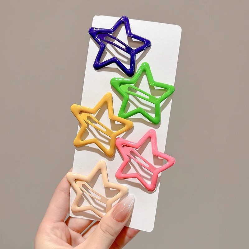 Horquilla de estrella de color dopamina 2025 nueva horquilla de gota de agua de nube para niños flequillo lateral bb clip tocado