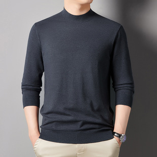 Men's long-sleeved sweater 2023 autumn thin round neck bottoming shirt young and middle-aged casual sweater dad wear delivery