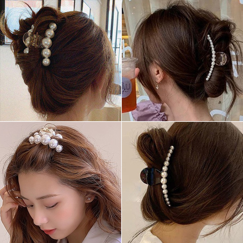 珍珠发卡发抓发夹后脑勺小号抓夹女夏头发夹子头饰韩国发饰鲨鱼夹 3