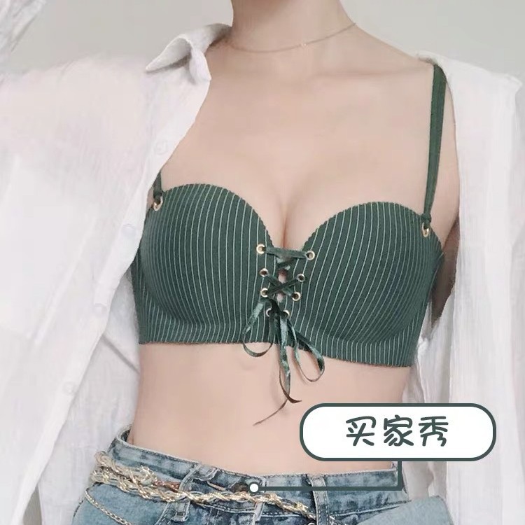 Ventas directas de fábrica comercio electrónico transfronterizo Sudeste de Asia Vietnam Tailandia damas burbujas encaje pecho pequeño recogido sujetador Tovin