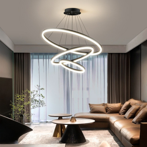 Circle chandelier living room lamp modern and simple  new style atmospheric household ring lamp restaurant lamp wholesale