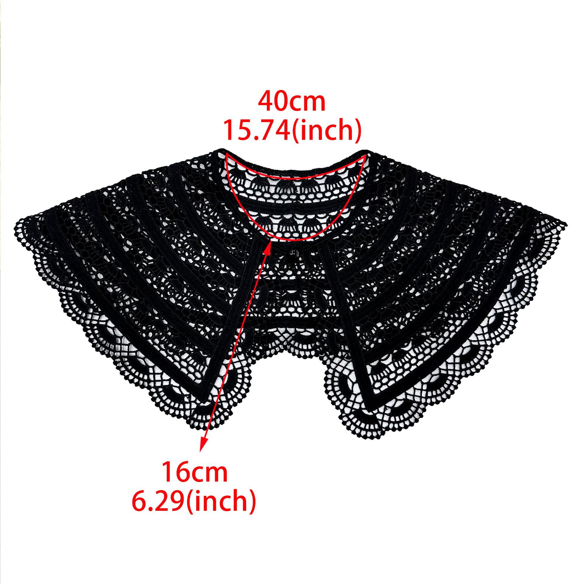 Collar de encaje negro hueco diseño de ventilador retro vestido delgado accesorios de moda universal image 6