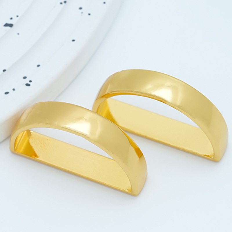 아연 합금 D자형 냅킨 링 모조 금