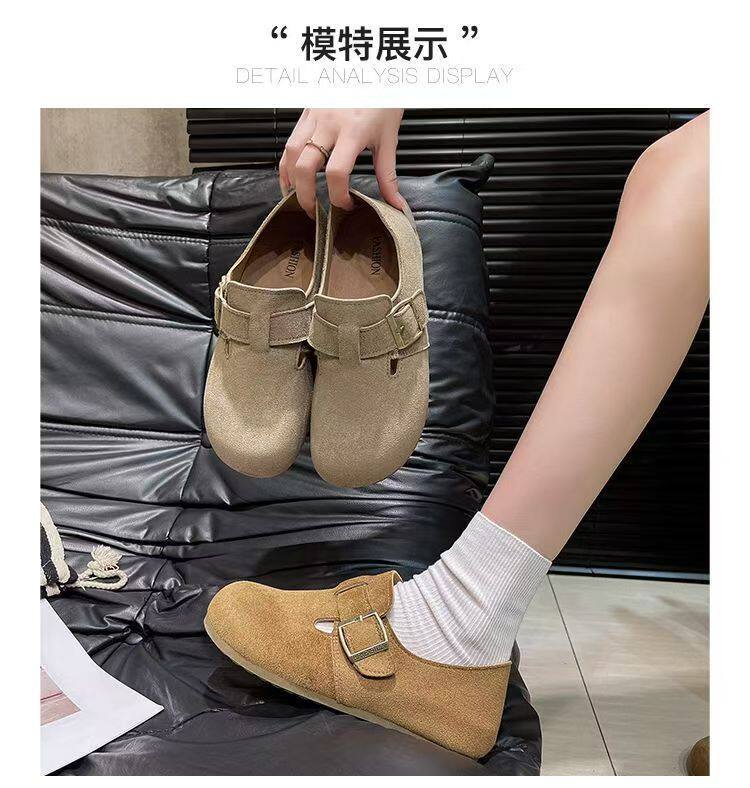 Giày lười nữ mũi tròn đế bằng độn đế, kiểu retro dễ phối đồ — B11 Giày huấn luyện Đức - Màu hạt dẻ [Hộp], B11 Giày tập Đức - Màu nâu nhạt [Hộp] chi tiết 14