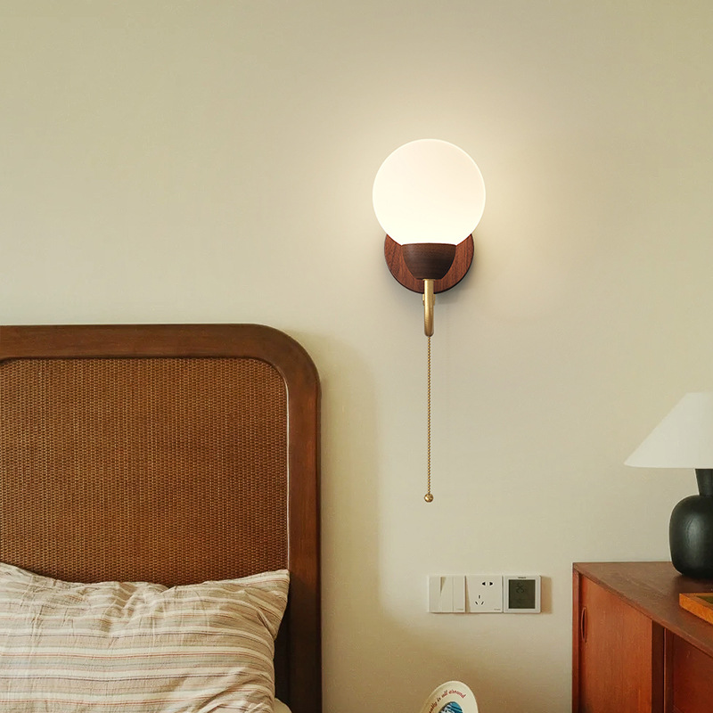 Lámpara de pared de lámpara de protección ocular de espectro completo simple y creativa de estilo antiguo, lámpara de pared de fondo de personalidad moderna de estilo crema 2025 nuevo