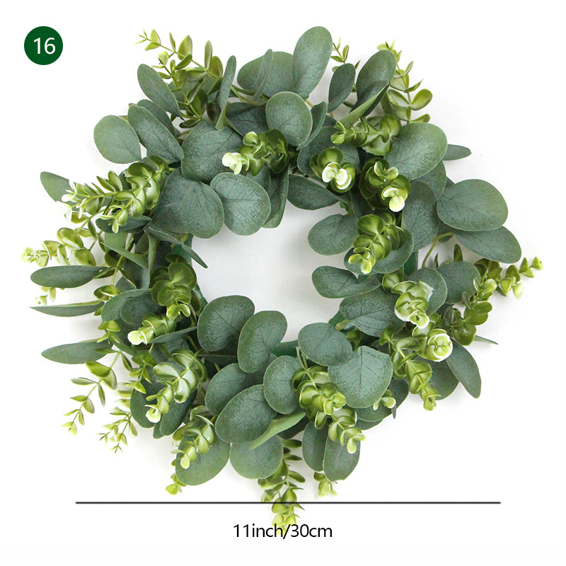 Venta al por mayor Amazon Comercio exterior guirnalda de Navidad 35cm puerta colgante ratán anillo adornos Navidad decoración simulación guirnalda