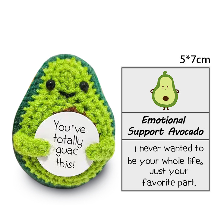 Amazon transfronterizo nuevo lindo energía positiva emocional pepino pepinillo muñeca hecha a mano de punto regalo creativo en stock