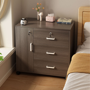 Bedside Table, Simple Bedroom Home Storage Rack, Multi-Layer Bedside Simple Storage Cabinet with Drawers for Rental Apartments