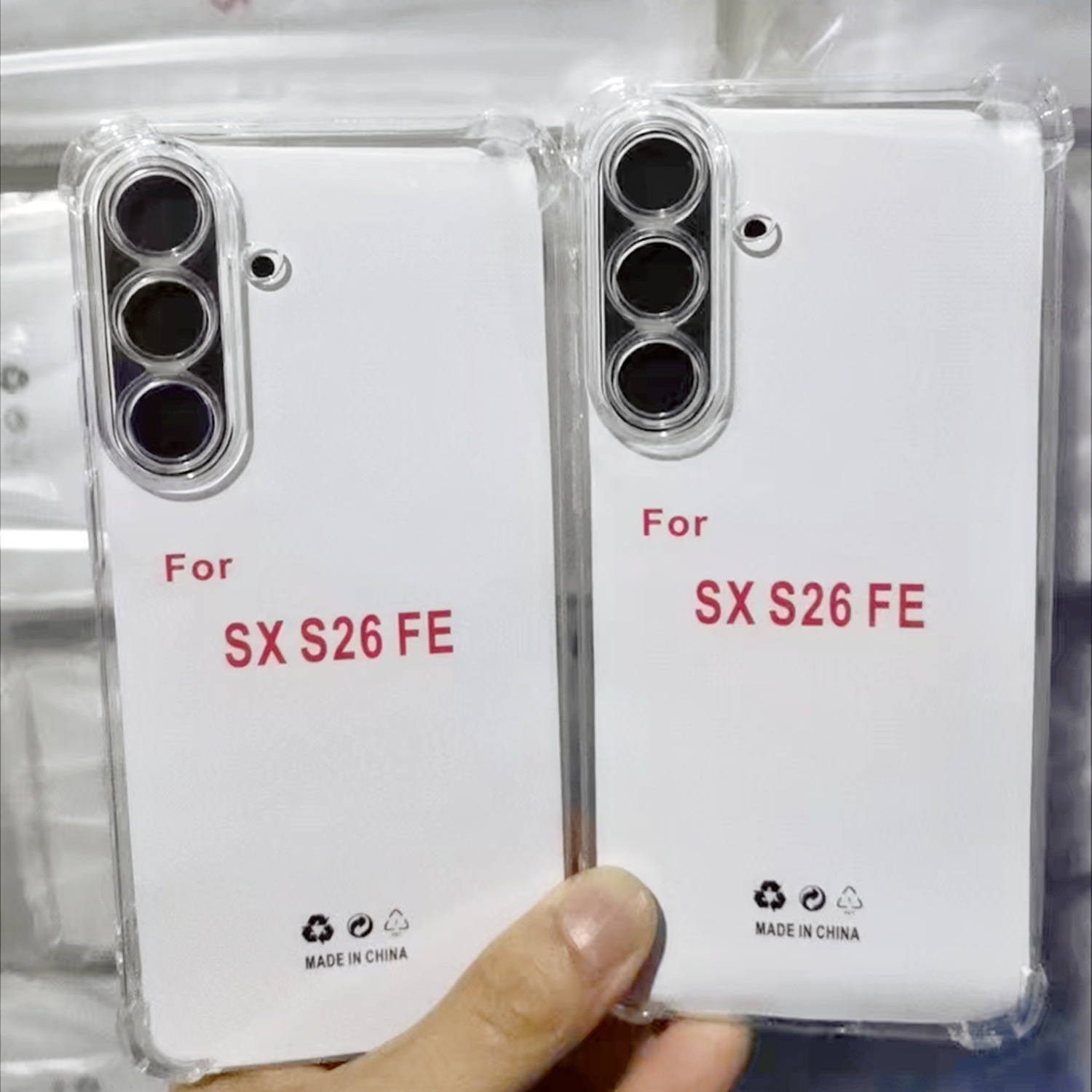 四角气囊防摔TPU手机壳适用SAM三星S26PLUS精孔透明TPU素材保护套