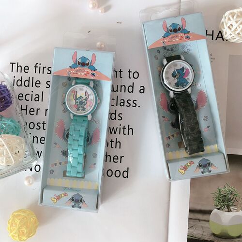 Stitch Space Baby Kids Student Boys Girls Cartoon Waterproof Box Set Ceramic Watch
