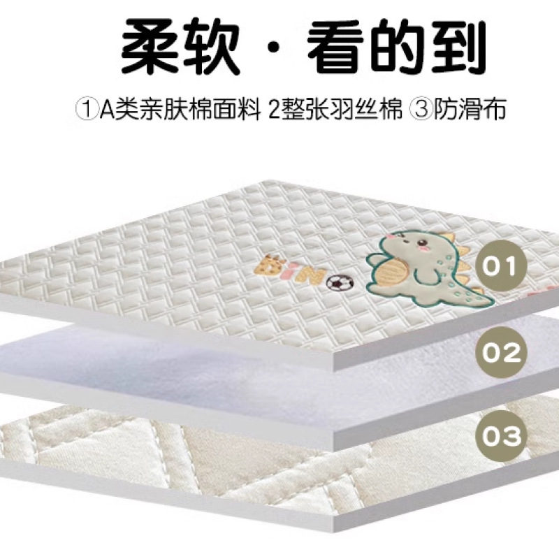 Sombrilla de cama bordada acolchada acolchada de algodón de una sola pieza cubierta protectora de colchón de algodón puro grueso 2025 nuevo juego de tres piezas de funda de cama