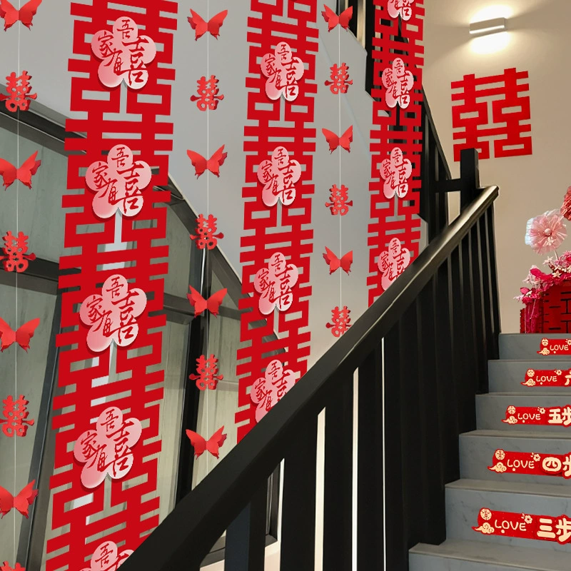Декоративные свадебные принадлежности, новый комплект для оформления свадебной комнаты HB, мужские и женские внутренние поручни для лестниц, длинные полосы с надписями «Счастливой свадьбы»