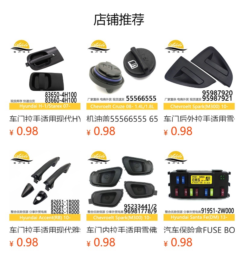 预览状态下无法点击,发布后,可点击跳转到对应的商品页面 Huiyi H-1 Grand Starex Inner Door Handle 83610-4H000 83620-4H000