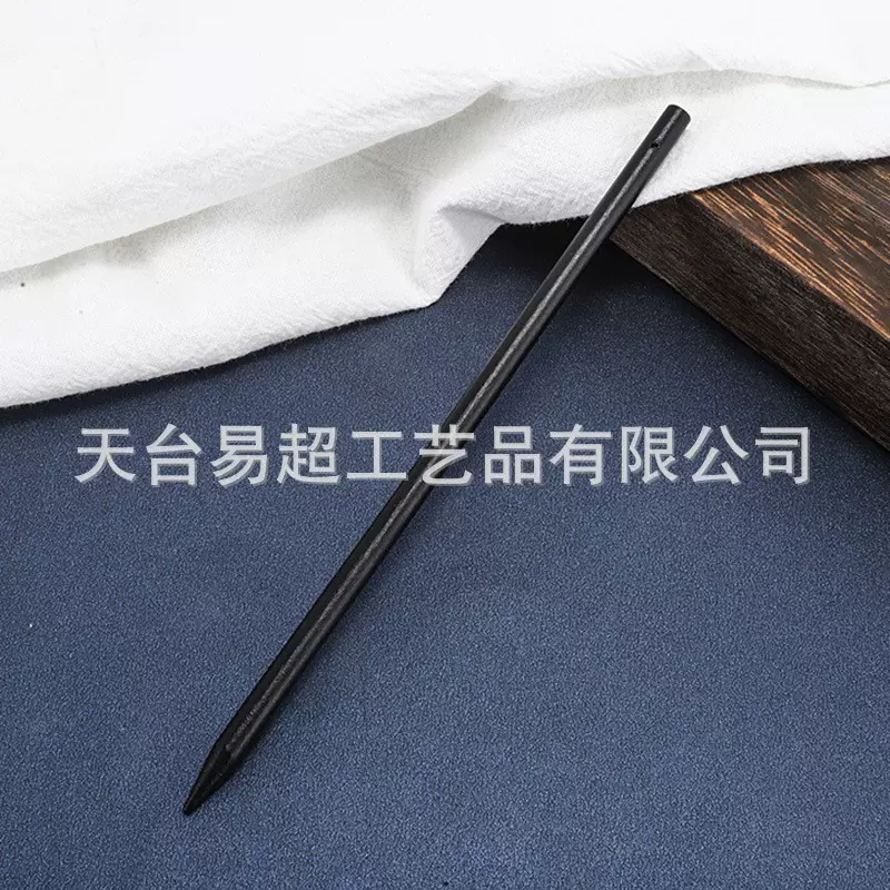 简约复古练习发簪女高级感现代盘发一字簪檀木古风挽发钗子头饰品