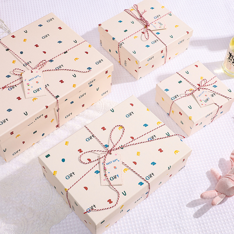轻奢gift印花手提礼盒生日礼盒七夕节礼盒送女友天地盖礼品纸盒