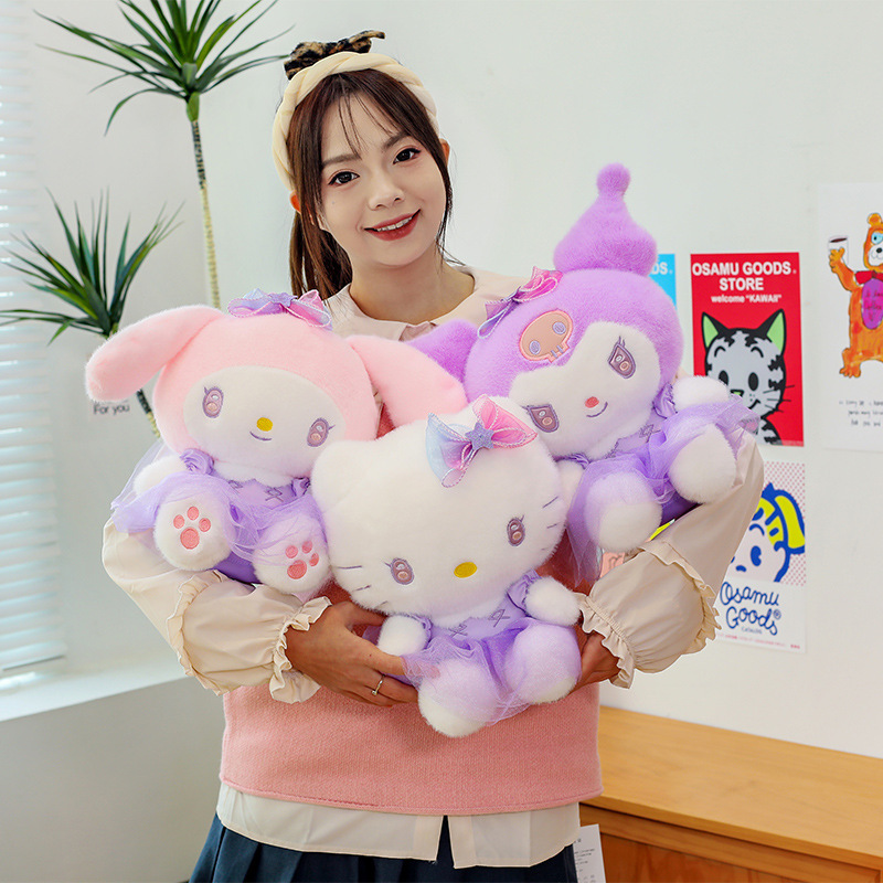 新しい紫色のドレスの新星クロミハローキティ人形メロディーぬいぐるみ子供の枕ギフト卸売|undefined