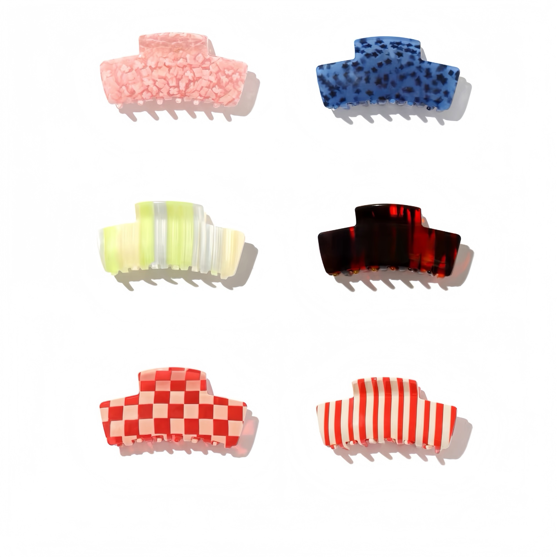 Korean Style Fashionable Striped Shark Clip Women's Elegant Versatile Ponytail Clip Colorful Streamer Medium Hair Clip Accessories