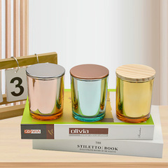 彩色蒙砂燭台蠟燭杯北歐風家用燭台磨砂蠟燭空杯子DIY蠟燭香薰瓶