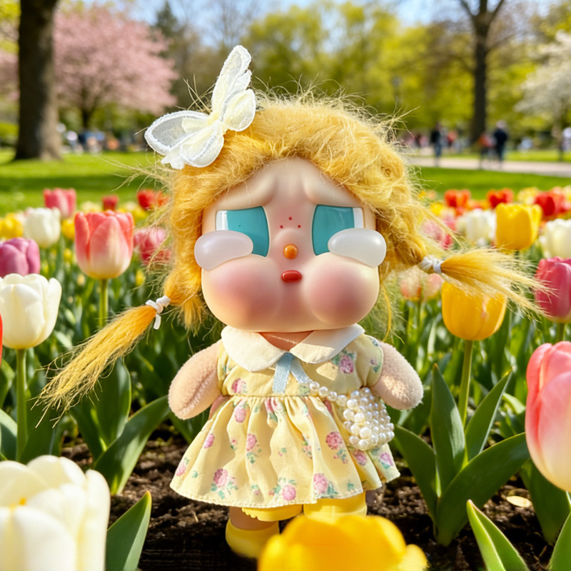Crybaby Yellow Spring Floral Dress Doll Clothes 10-15cm Kt Crying Doll Vinyl Plush Doll Ready to Ship