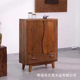 老榆木储物柜家用收纳柜民宿酒店物品展示柜实木摆件展示家居橱柜
