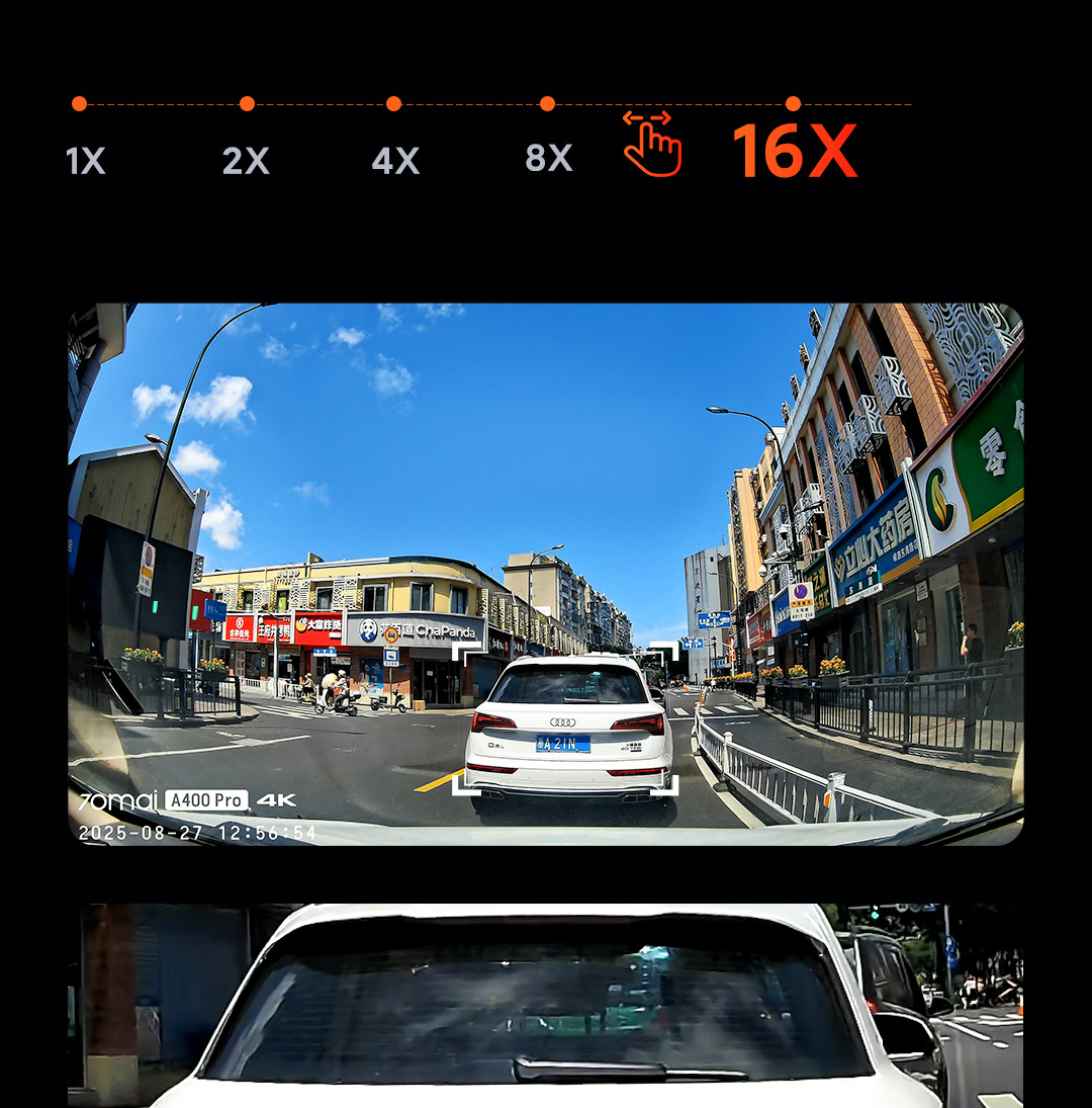 70Mai Dash Cam 4K Ultra Clear 140-Degree Wide Angle F1.55 Large Aperture Smart Hdr Car Camera A400 Pro