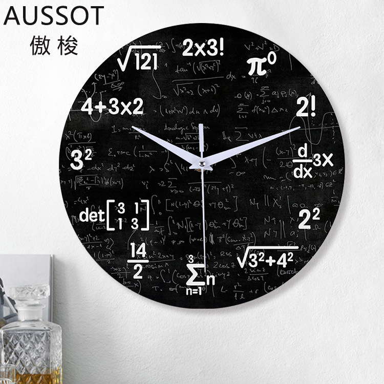 Creativo salón hogar moda matemáticas Reloj de pared reloj simple Amazon Venta caliente retro Reloj de pared reloj