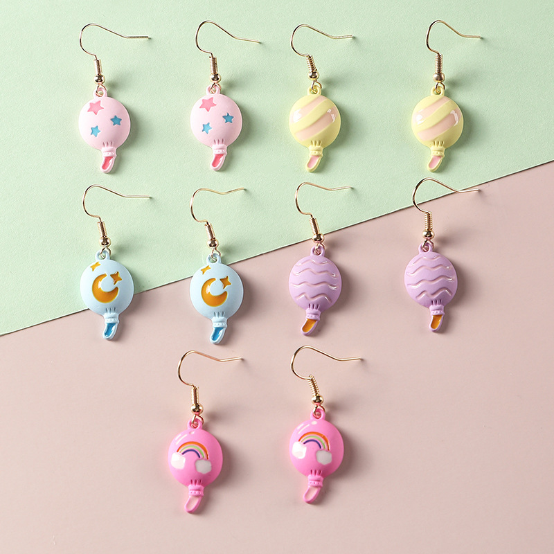 Korean Cartoon Fashion Color Balloon Children's Alloy Earrings display picture 1