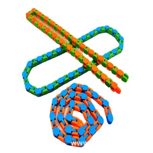 Decompression 24 chain toy luminous deformation fluid bracelet toy decompression bicycle luminous chain toy