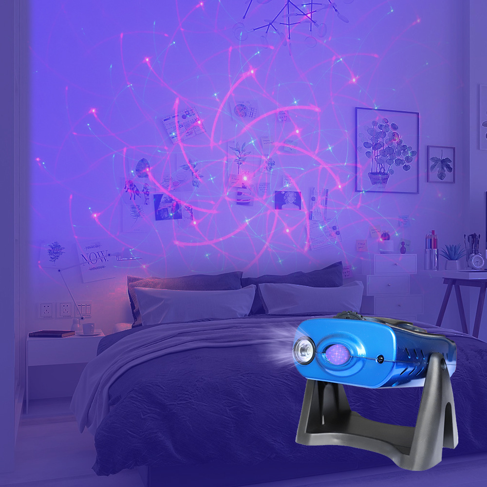 LD投影激光灯装饰夜灯多图案派对led图案镭射满天星水纹/火焰声控