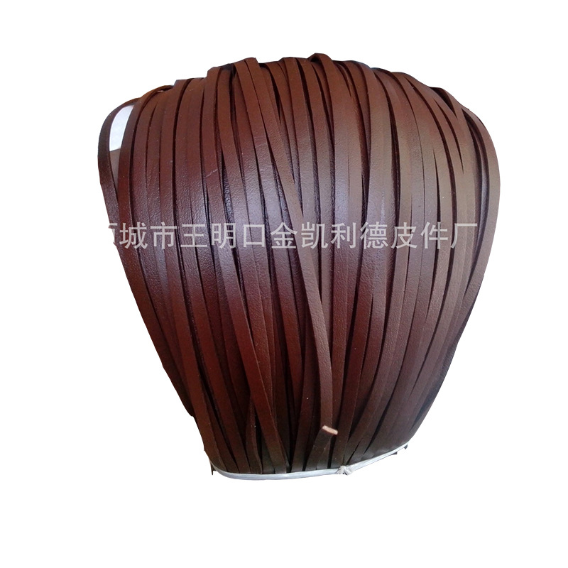 Regalo marrón 3mm tira de piel de vaca plana DIY material de la joyería cuerda de piel de vaca marrón ropa joyería etiqueta cuerda