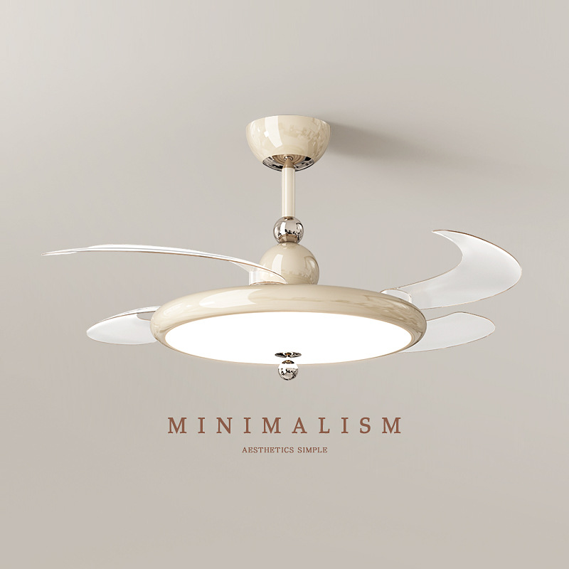 Ventilador invisible lámpara de restaurante 2026 nuevo viento crema silencioso ventilador de techo dormitorio luz de techo 710L