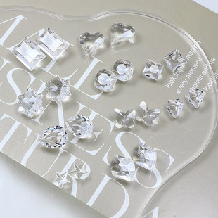 Dongzhou Crystal Ice through Manicure Diamond Rock Sugar Diamond through the Bottom Pigeon Egg Pointed Bottom Diamond Manicure Jewelry Shaped Glass Diamond