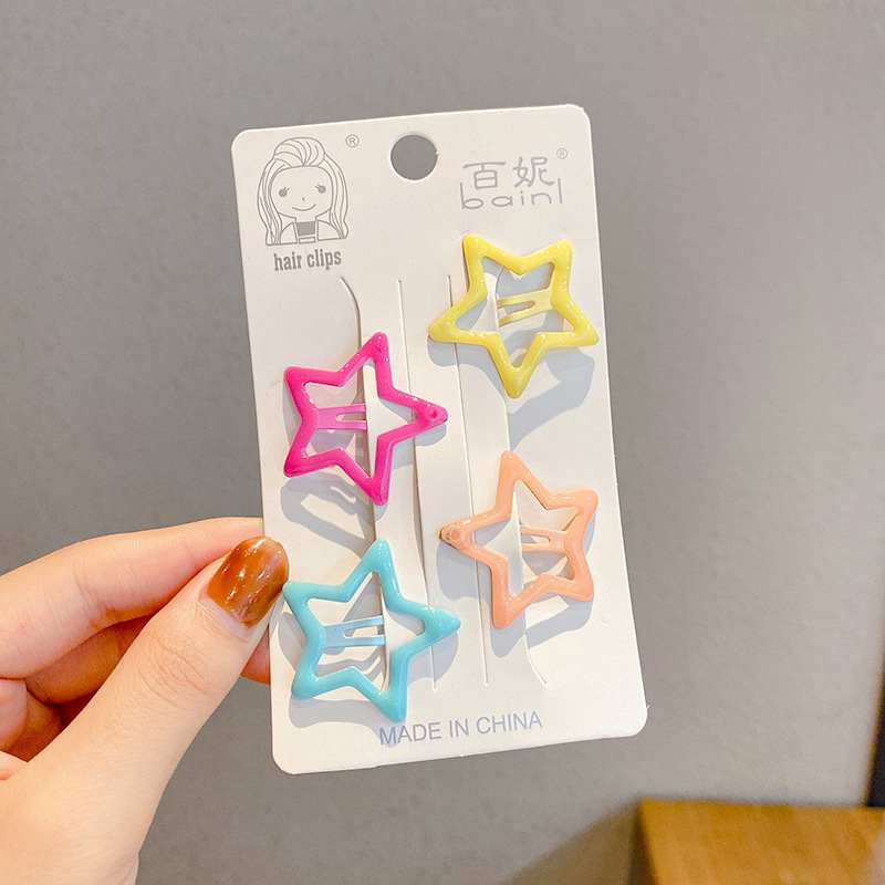 Sweet girl star clip para el cabello 2025 nuevo clip para el cabello de bebés femininos clip para el cabello lateral clip para el cabello de color