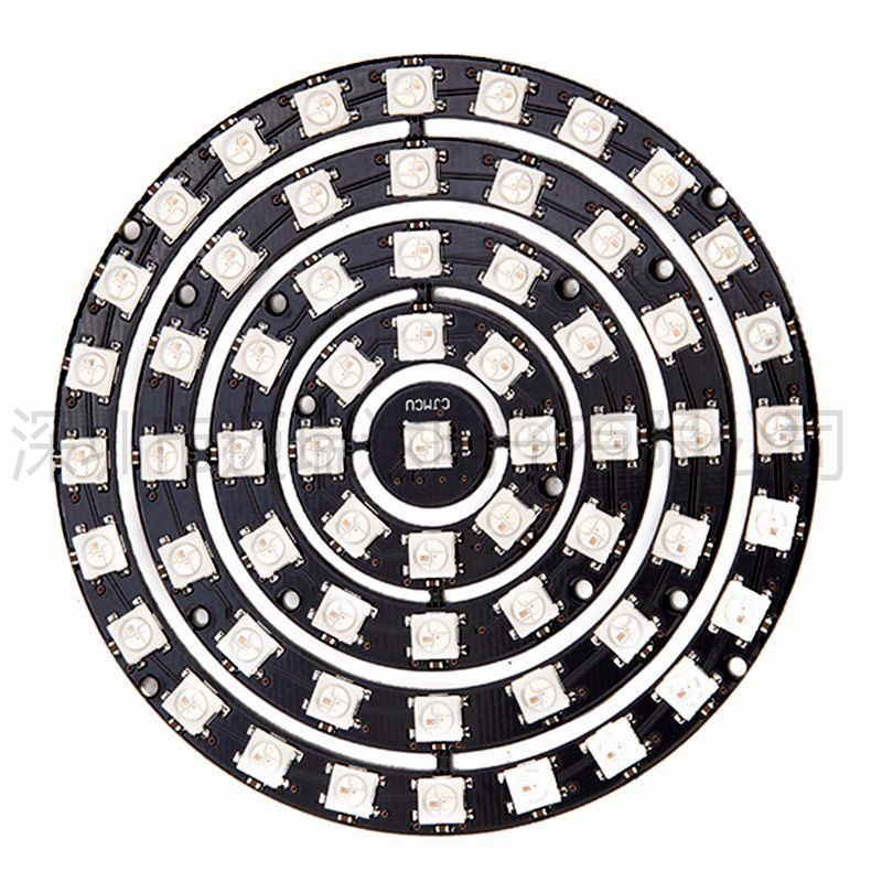 MCU 61位 WS2812 5050 RGB LED 内置全彩驱动彩灯开发板