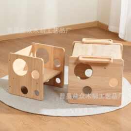 跨境实木儿童桌椅幼儿多用途桌椅套装蒙台梭利家具儿童桌椅