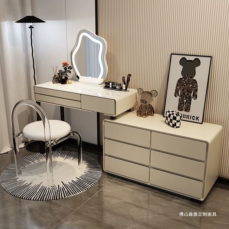 Сливочный ветер спальня из каменной доски из массива дерева туалетный столик