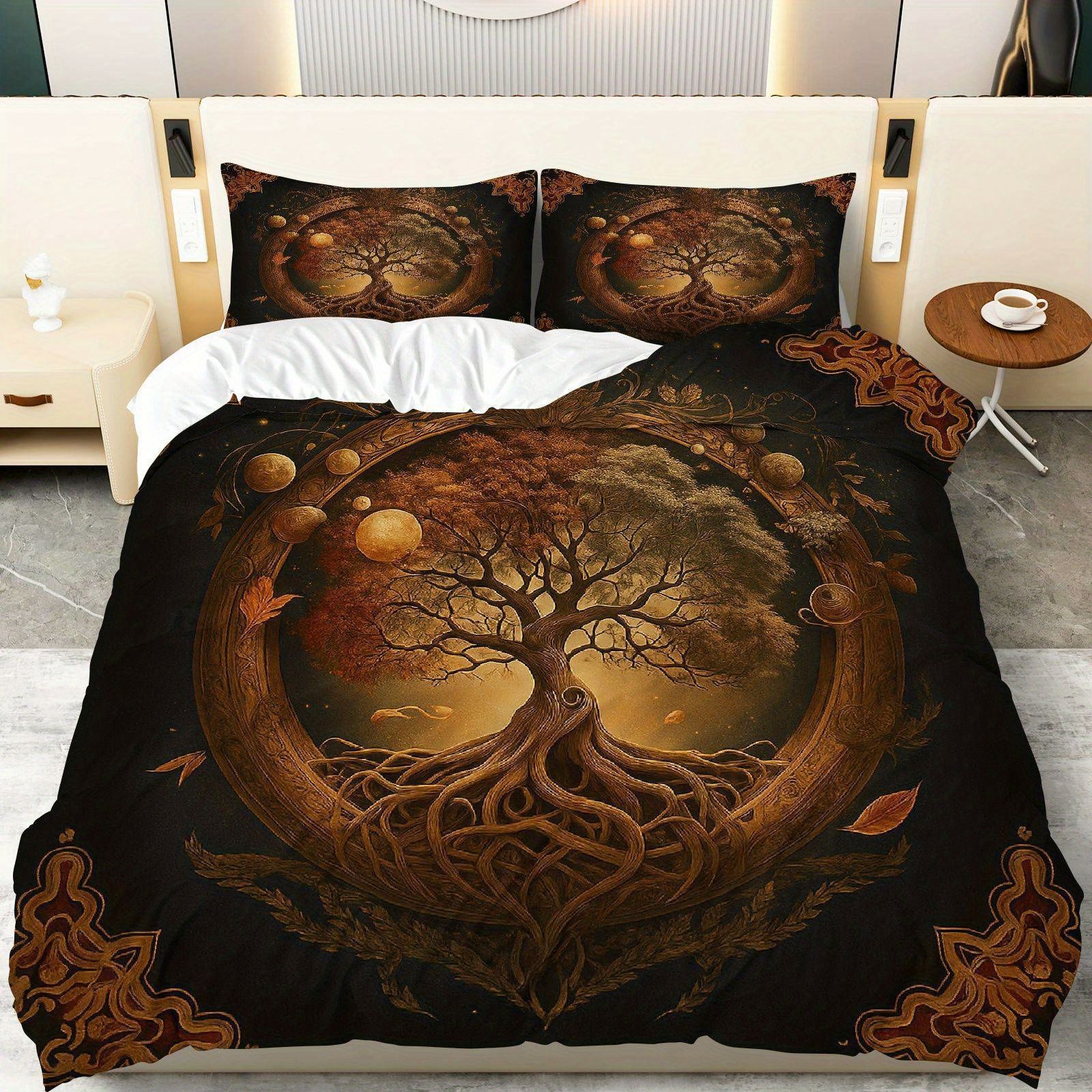 Transfronterizo luminoso árbol de vida molienda impresión digital kit de edredón textil para dibujar se puede ajustar TUME / JIT