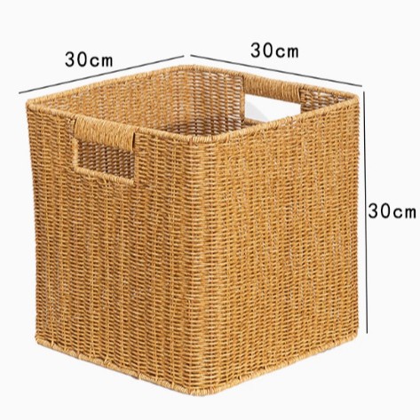 Cesta de almacenamiento de paja de calabaza transfronteriza tejida a mano cesta de almacenamiento caja de almacenamiento de artículos diversos caja de almacenamiento cuadrada marco de almacenamiento plegable