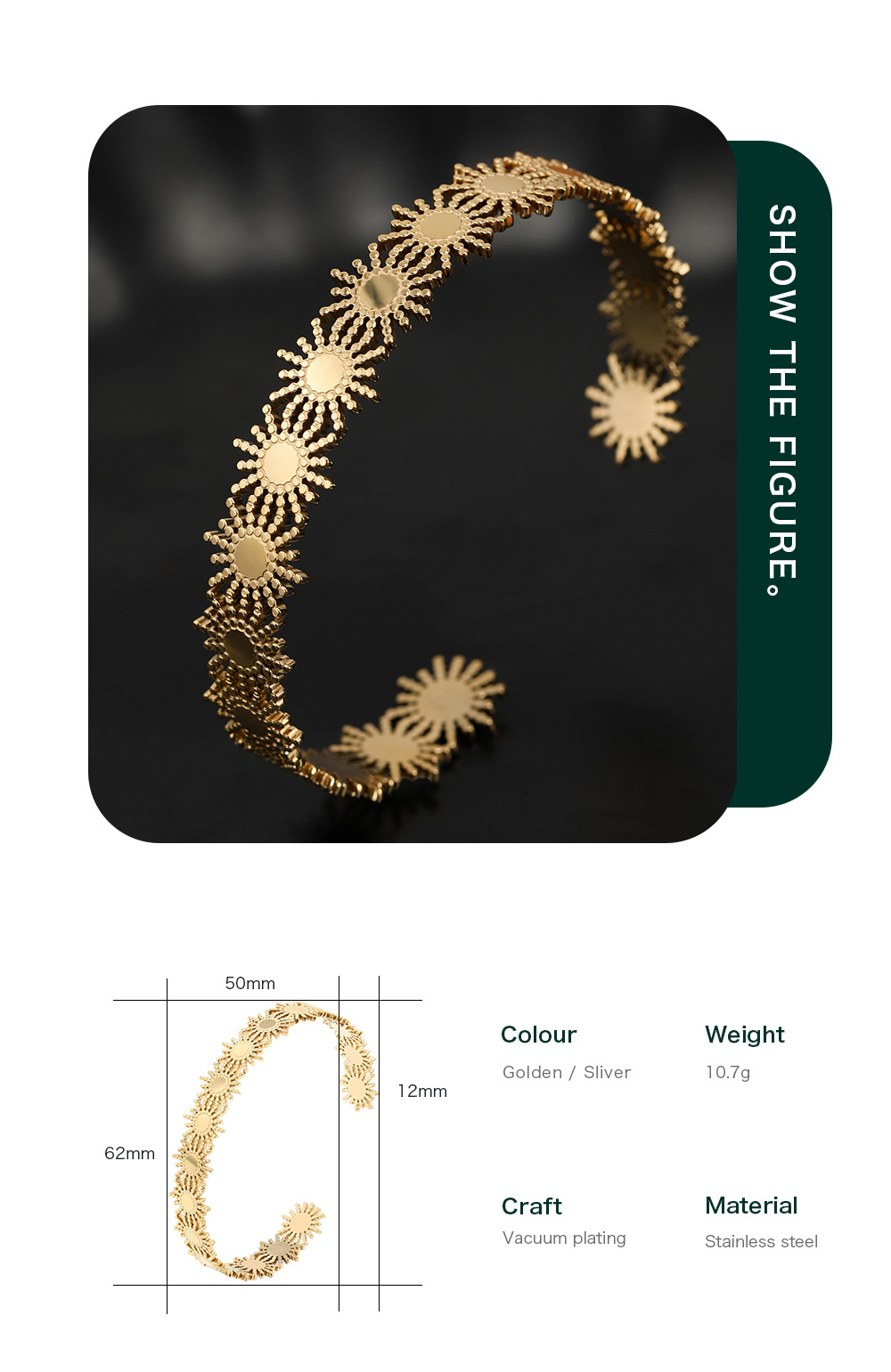 Fashion Geometric Stainless Steel Bangle Plating No Inlaid Stainless Steel Bracelets