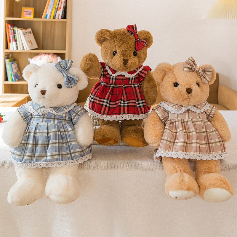 Nueva flor falda oso muñeca pareja oso juguete de peluche regalo del Día San Valentín regalo mano calmante