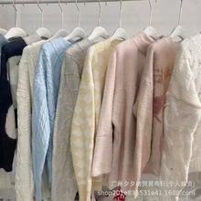 爆款批发2025冬季新款针织衫女甜美慵懒风毛衣女装长袖打底衫地摊