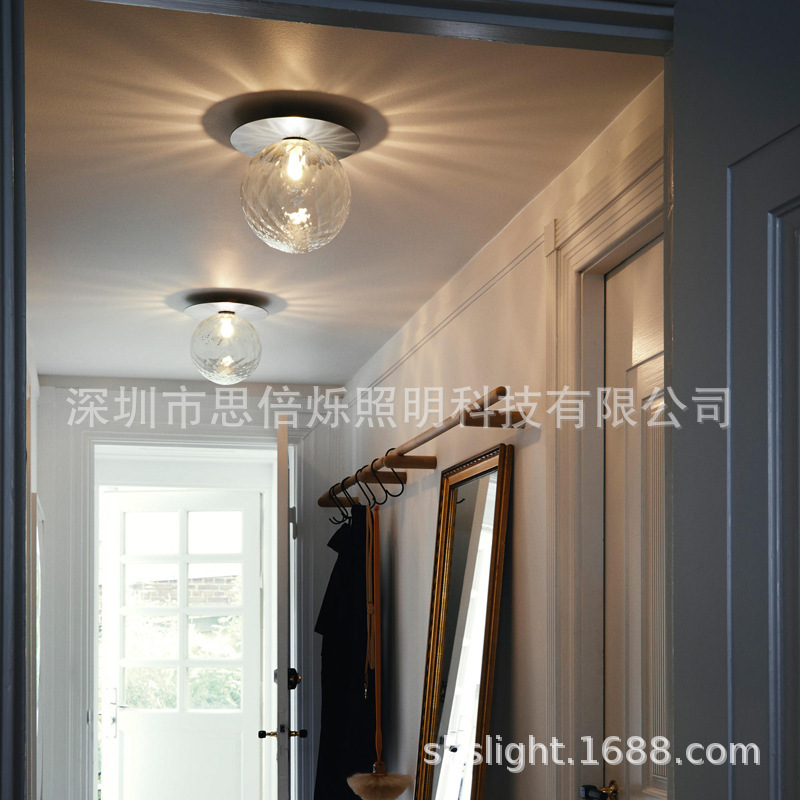 Entrance corridor aisle glass ceiling lamp post-modern bathroom mirror headlight designer Nordic balcony copper wall lamp Entrance corridor aisle glass ceiling lamp post-modern bathroom mirror headlight designer Nordic balcony copper wall lamp